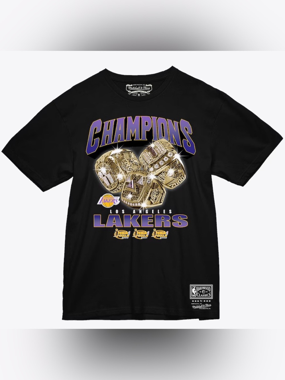Mitchell & Ness Los Angeles Lakers Black Rings T-Shirt Men’s Size Small